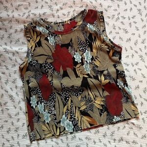 Vintage Floral Plisse Tank